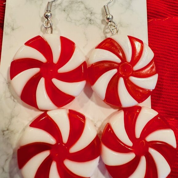 NEW - Holiday Peppermint Earrings - HOLIDAY SPECIAL - Picture 4 of 4